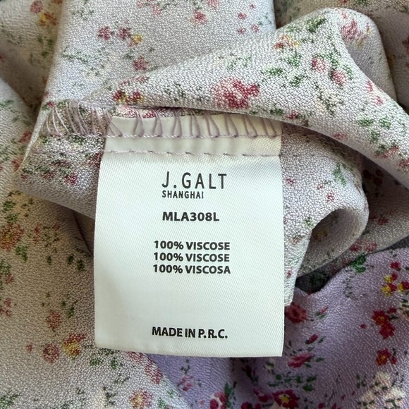 John Galt Floral Midi Skirt W/ Side Slit in Lavender. - Picture 9 of 10